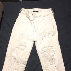 White ripped jeans
